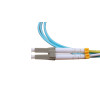 1m LC to LC Duplex OM4 Multimode Aqua Fibre Optic Patch Cable with 2mm Jacket