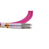 3m LC to LC Duplex OM4 Multimode Erika Violet Fibre Optic Patch Cable with 2mm Jacket