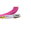 5m LC to LC Duplex OM4 Multimode Erika Violet Fibre Optic Patch Cable with 2mm Jacket