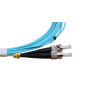 3m LC to ST Duplex OM4 Multimode Aqua Fibre Optic Patch Cable with 2mm Jacket