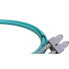 2m SC to SC Duplex OM4 Multimode Aqua Fibre Optic Patch Cable with 3mm Jacket