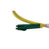 1m LC APC to LC APC Duplex OS2 Singlemode Yellow Fibre Optic Patch Cable with 2mm Jacket