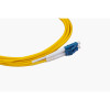 2m LC to LC Duplex OS2 Singlemode Yellow Fibre Optic Patch Cable with 2mm Jacket and 45 Degree Boot on One End