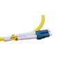 1m LC to SC Duplex OS2 Singlemode Yellow Fibre Optic Patch Cable with 2mm Jacket