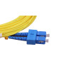 12m LC to SC Duplex OS2 Singlemode Yellow Fibre Optic Patch Cable with 2mm Jacket