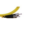 3m LC to ST Duplex OS2 Singlemode Yellow Fibre Optic Patch Cable with 2mm Jacket
