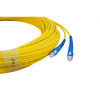 25m SC to SC Duplex OS2 Singlemode Yellow Fibre Optic Patch Cable with 3mm Jacket
