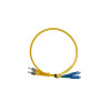 1m SC to ST Duplex OS2 Singlemode Yellow Fibre Optic Patch Cable with 2mm Jacket