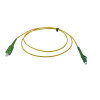 1m LC APC to SC APC Simplex OS2 Singlemode Yellow Fibre Optic Patch Cable with 2mm Jacket