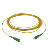 5m SC APC  to SC APC Simplex OS2 Singlemode Yellow Fibre Optic Patch Cable with 2mm Jacket