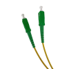 15m SC APC  to SC APC Simplex OS2 Singlemode Yellow Fibre Optic Patch Cable with 2mm Jacket