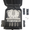 Fibre Optic Pole/Wall Enclosure IP-65 rated with 32 x (3~5mm) OD Customer drop cable external ports and 2 x 6~10mm OD Main feeder cable entry ports