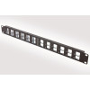 HellermannTyton HTC-XXS-PPA241U/BK 1U 24 Port Angled Unloaded Shielded Patch Panel Black