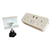 White Icon 2 Power, Dual A & C USB, 2 x Cat 6 Couplers