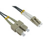1m LC to SC Duplex OM1 Multimode Grey Fibre Optic Patch Cable with 3mm Jacket