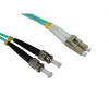 2m LC to ST Duplex OM3 Multimode Aqua Fibre Optic Patch Cable with 3mm Jacket