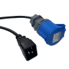 IEC C20 plug-16A commando socket- 5m lead