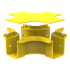 HellermannTyton GigaDuct 50mm Intersection With Cover Yellow