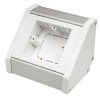 Marco Bench Trunking 1 Gang Unit Satin Anodised Aluminium / White End Caps