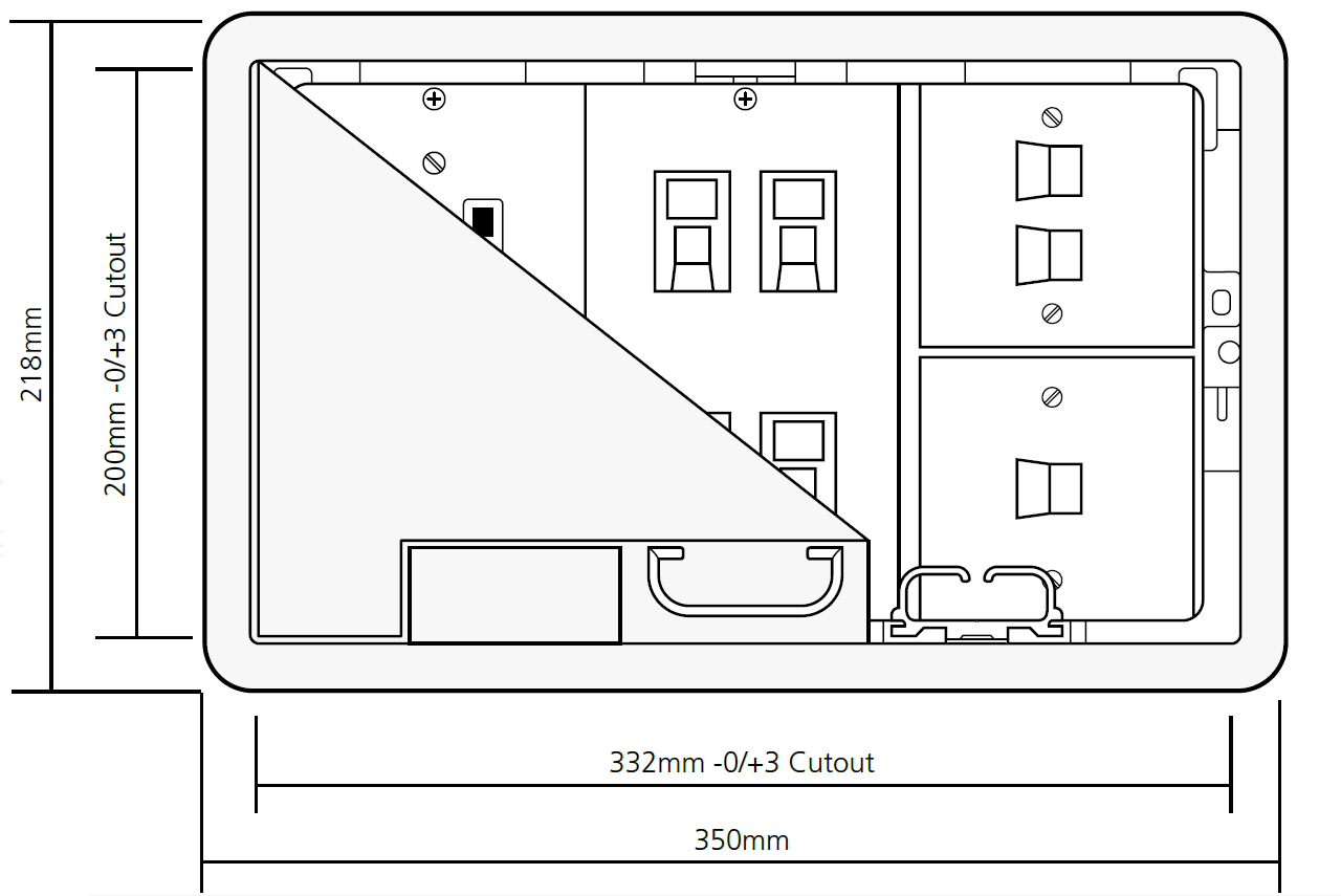 CMD 20 Series 3 Compartment Access Floor Box