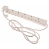 6 Way 13amp Power Extension Lead 2m with Neon White (Each)