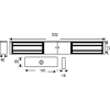 Double standard unmonitored maglock. 12/24Vdc. 545kg/1200lb total holding force. Silver anodised aluminium finish