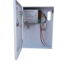 12Vdc 2 amp power supply unit in lockable hinged cabinet. LED indicators. Backup battery facility - battery not included