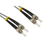 2m ST to ST Duplex OM1 Multimode Grey Fibre Optic Patch Cable with 3mm Jacket
