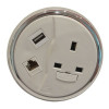 CMW Ltd | CMD Porthole In Desk Module 1 x 13A UK Power - 1 x USB Socket - 1 x Cat6 Data Module 80mm White