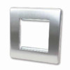 Kauden  Double Brushed Steel Screwless Plate accepts 2 EURO Modules 50x25mm