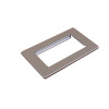 Kauden  2 gang, Brushed Steel Screwless Data Grid Plate, accepts up to 4 EURO Modules sized 50mm x25mm