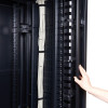 Qube 47U 600mm x 800mm Data Cabinet In Black with Glass Front & Steel Rear Door