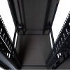 Qube 37U 800mm x 1000mm Acoustic Floor Cabinet In Black with Steel Front & Steel Rear Door
