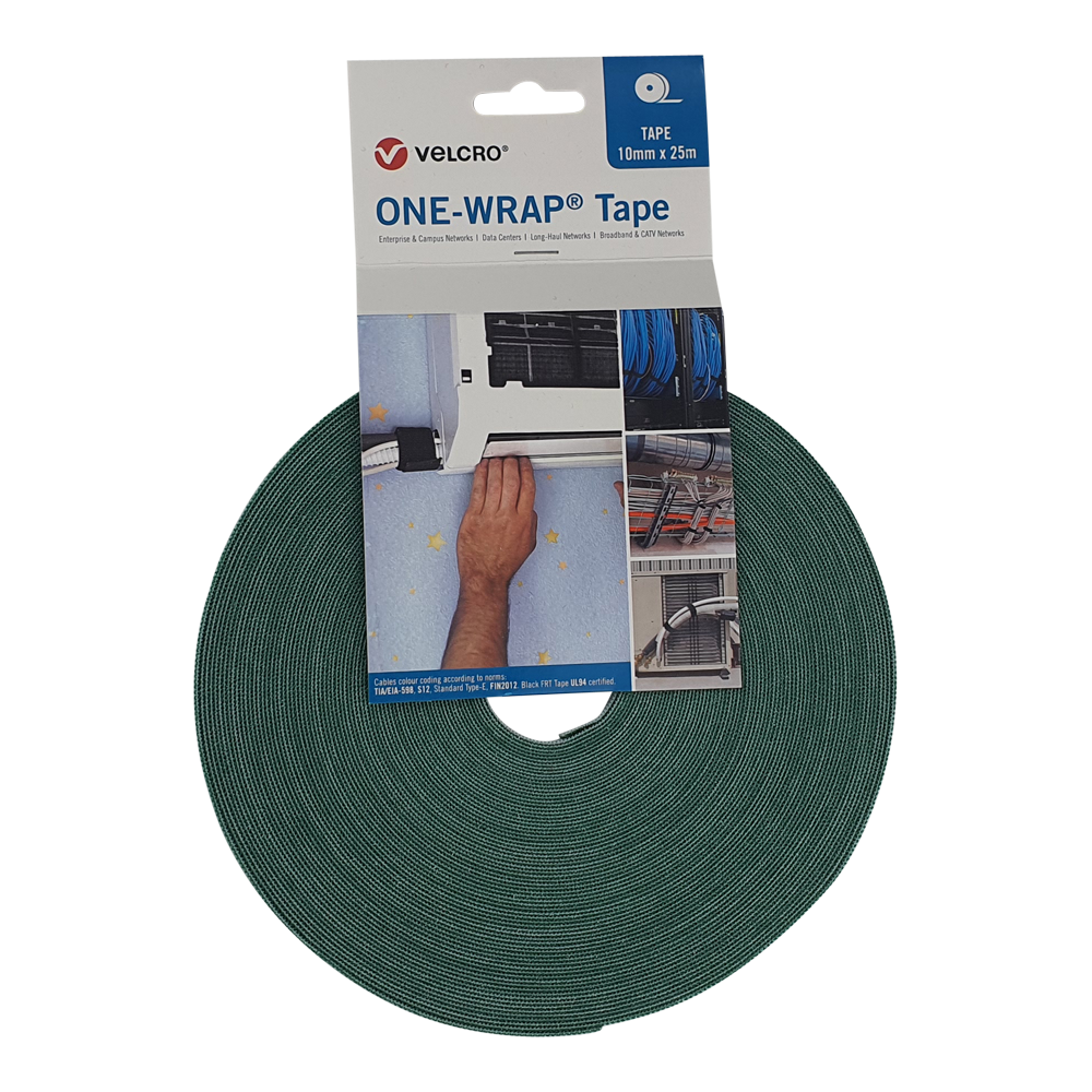 Velcro tape for cable management, 10mm wide, lenght 25m - SOMI NETWORKS
